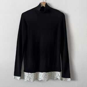 C by Bloomingdale's‎ Cashmere 100% Cashmere Layered Look Sweater Black size XS